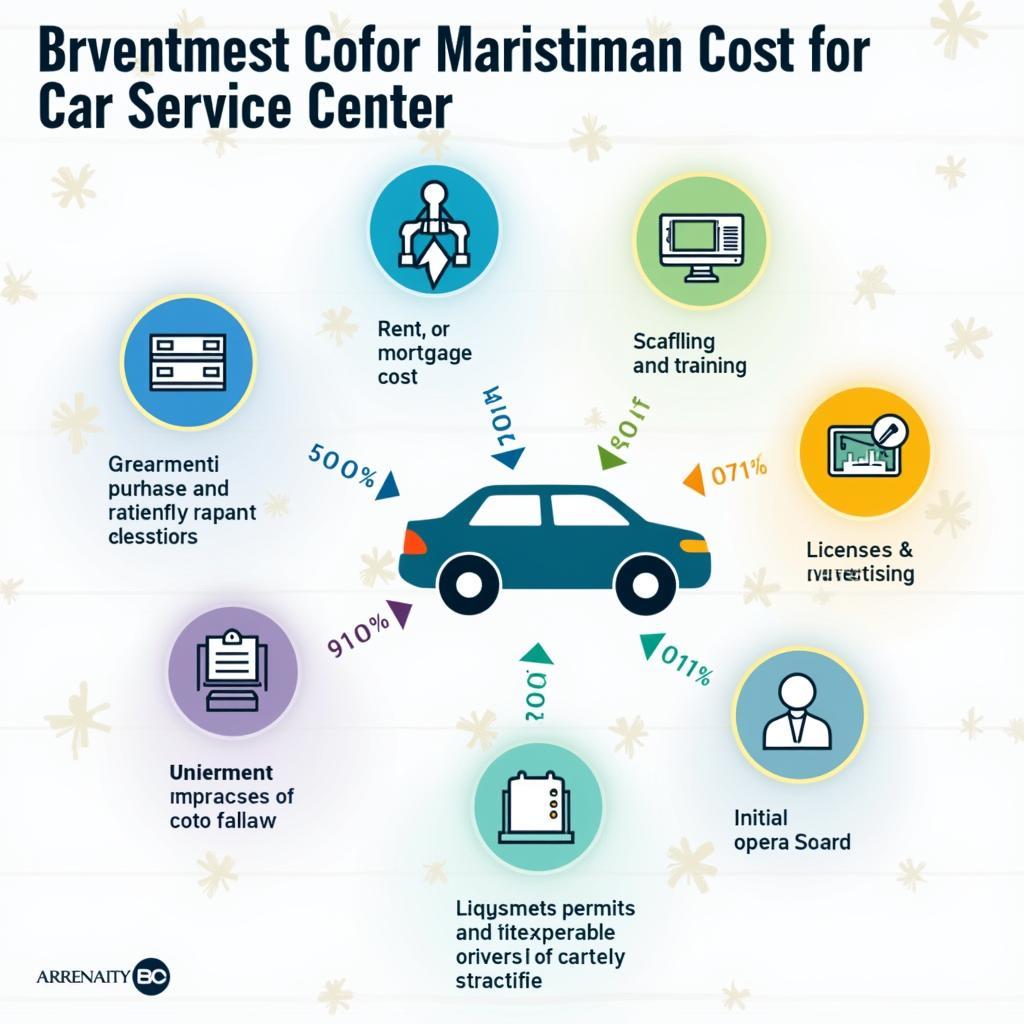 Investment breakdown for a car service center