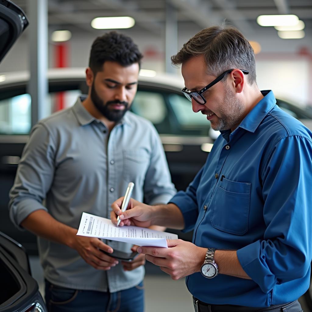 Customer Interacting with Service Advisor