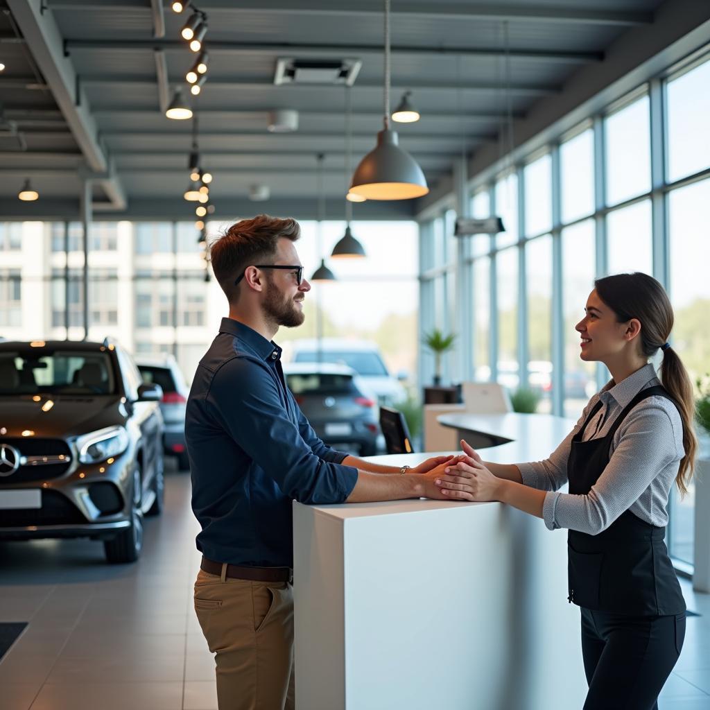 Modern Car Service Center Reception Area