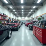 Modern and clean car service center interior in Shalimar Bagh