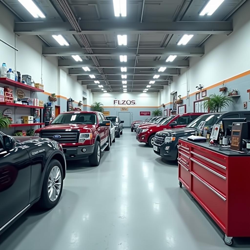 Modern and clean car service center interior in Shalimar Bagh