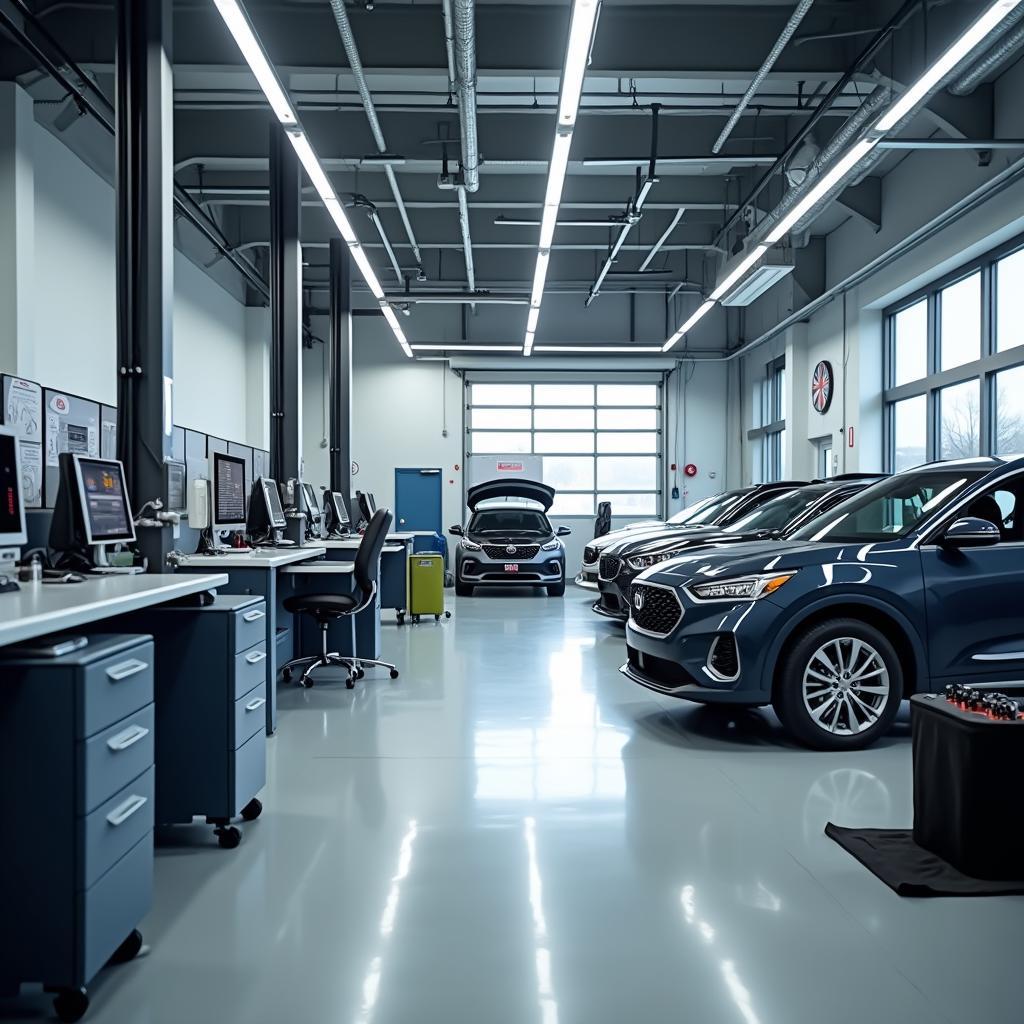 Modern Car Service Center with Advanced Equipment