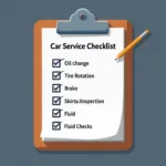 Car Service Checklist on a Clipboard