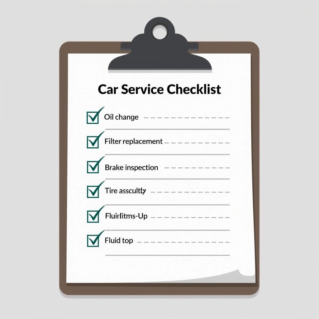 Checklist for regular car service