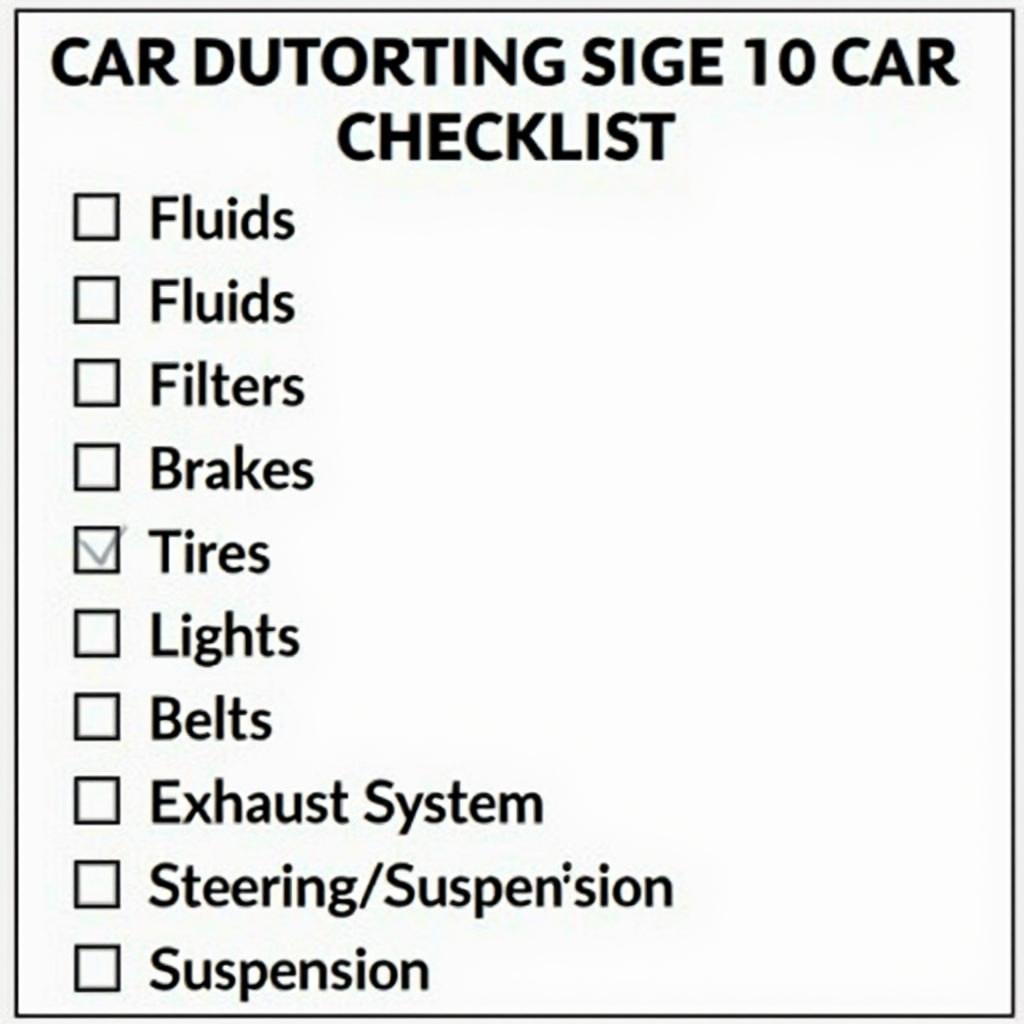 Car Service Checklist