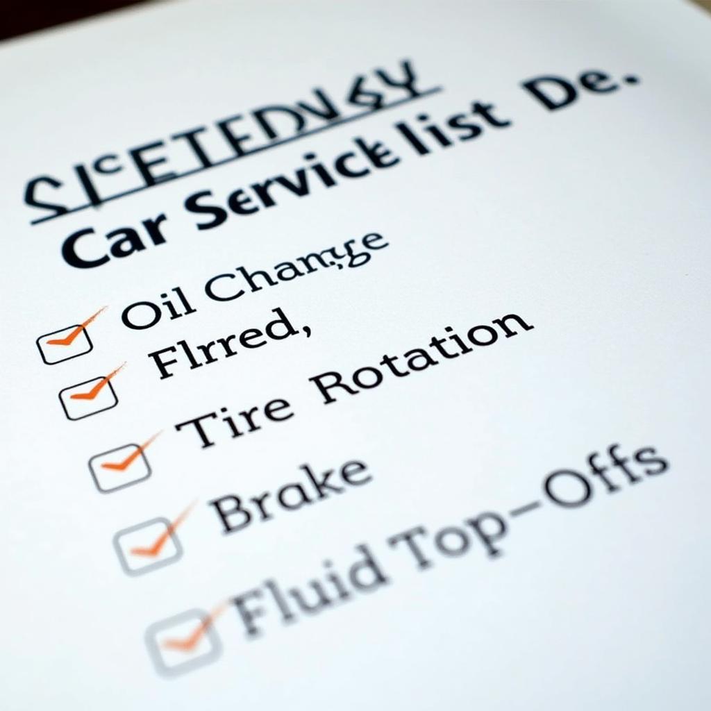 Car Service Checklist