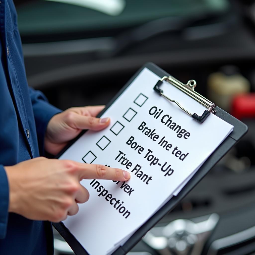 Car Service Checklist with Mechanic