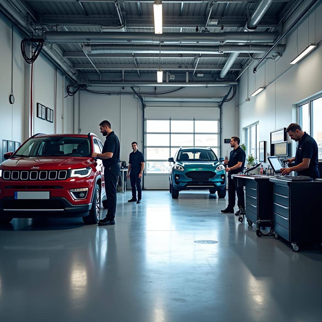 Modern Car Service Garage Interior in Colne