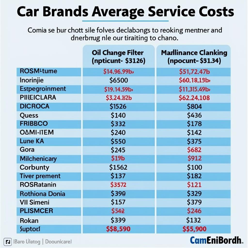 Comparing Car Service Costs Across Different Brands in India