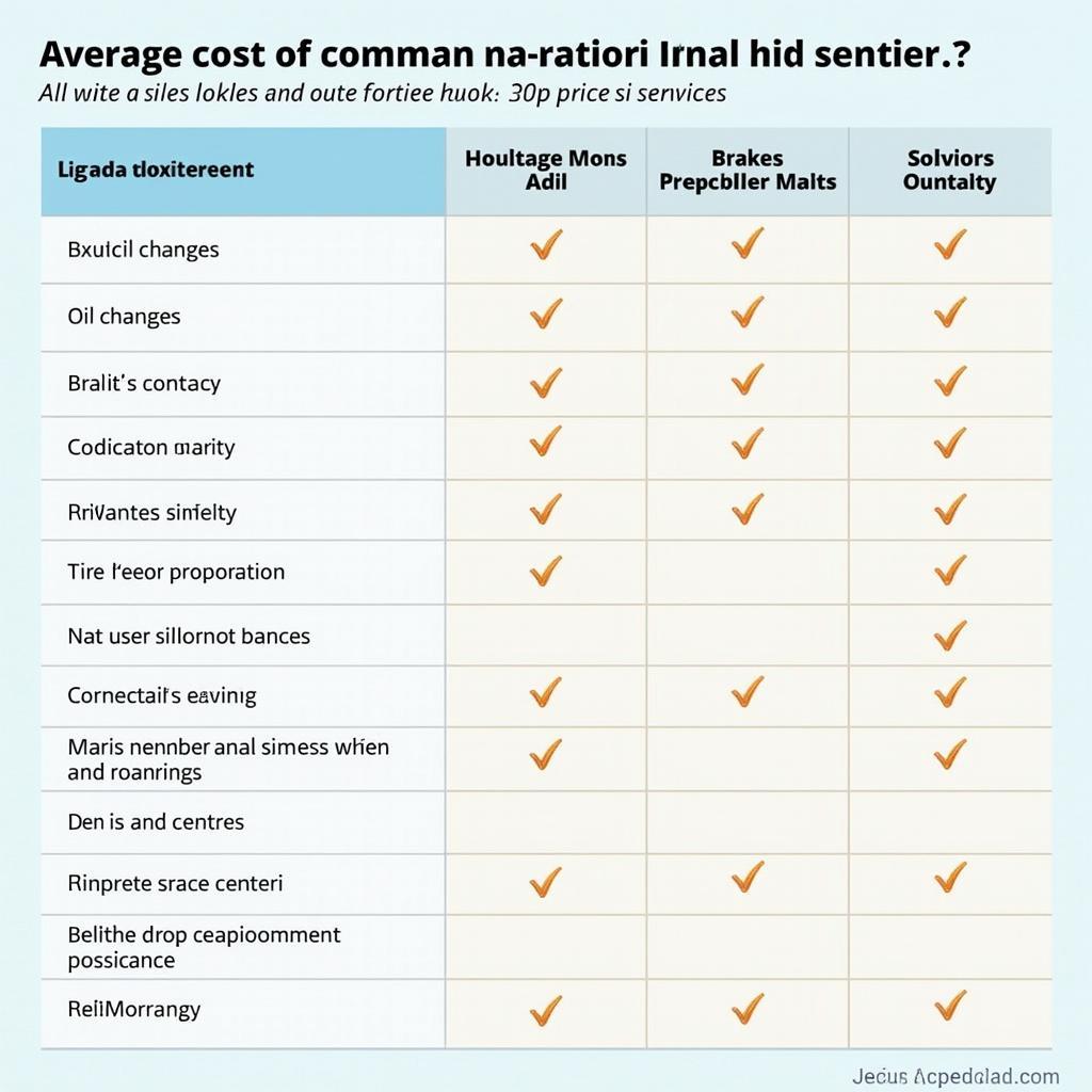 Car Service Cost Comparison