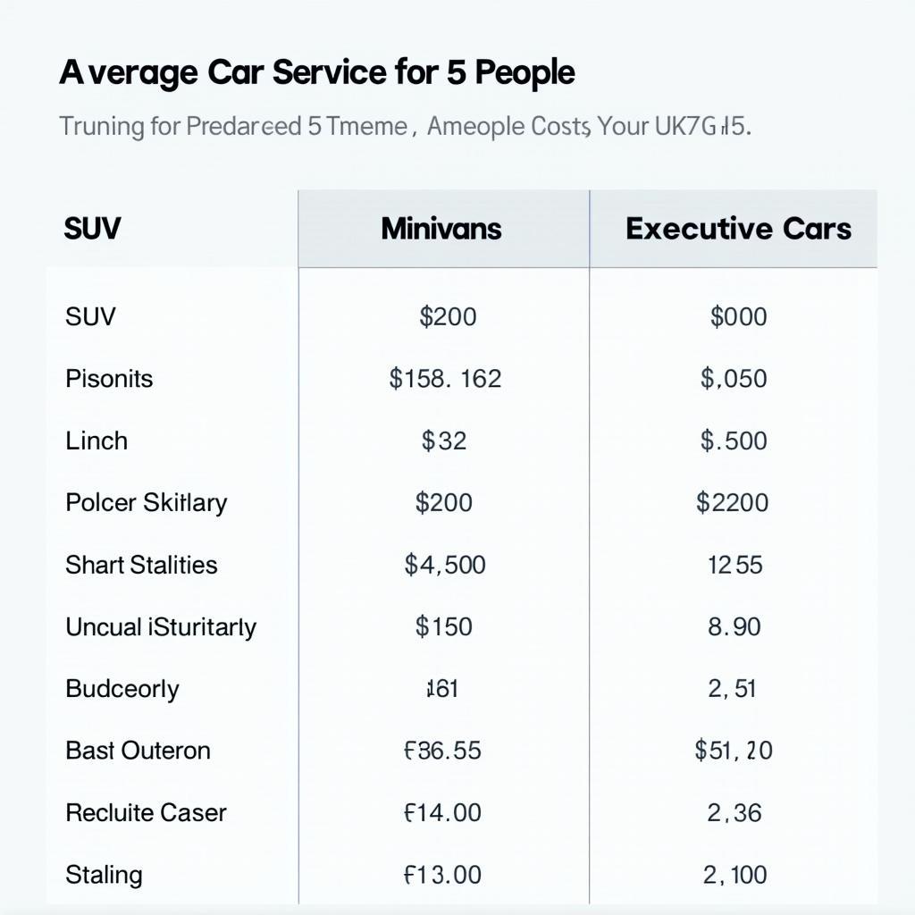 Car Service Cost Comparison