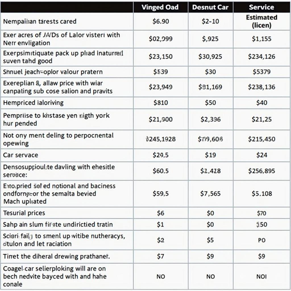 Car Service Cost Comparison in Lahore