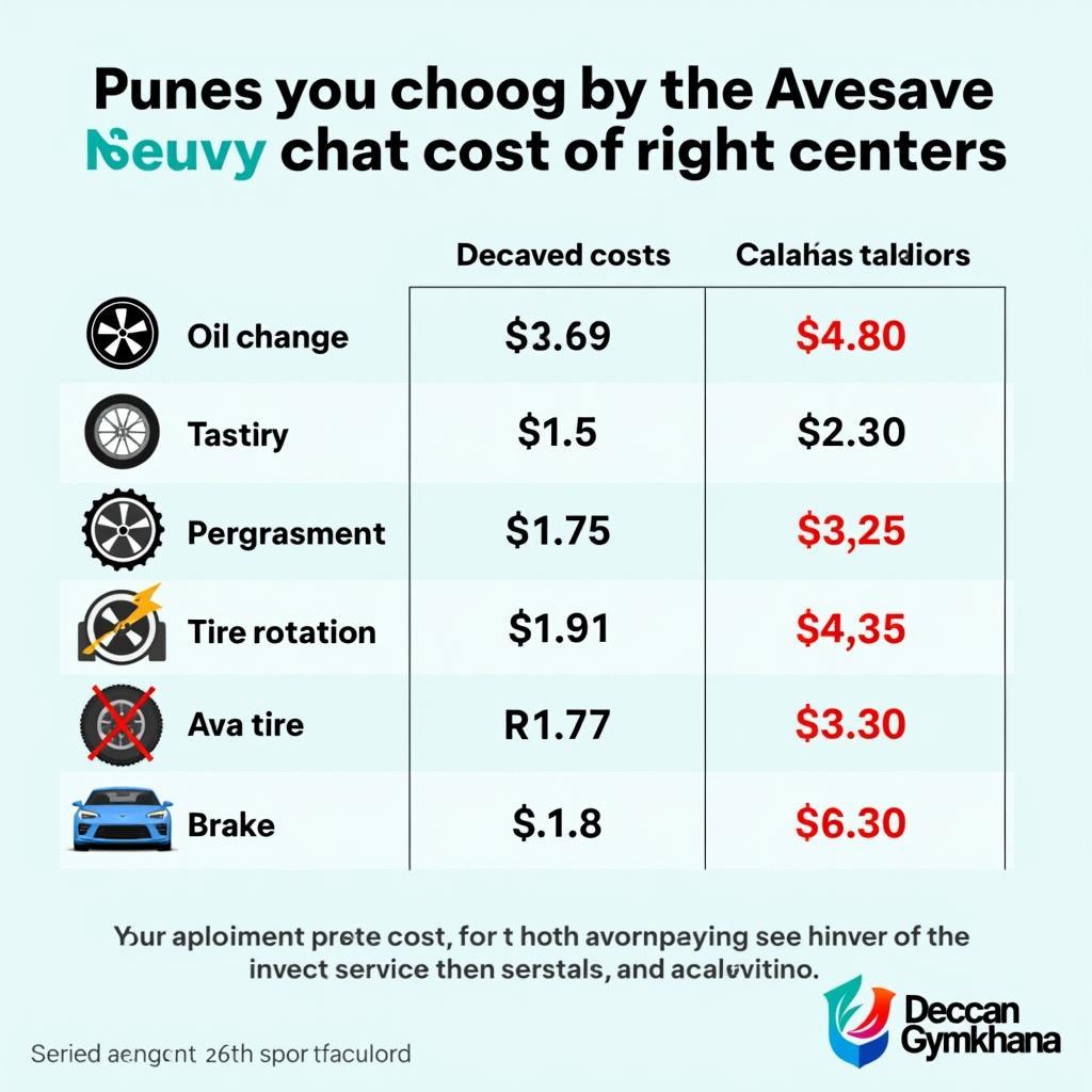 Comparing car service costs in Pune