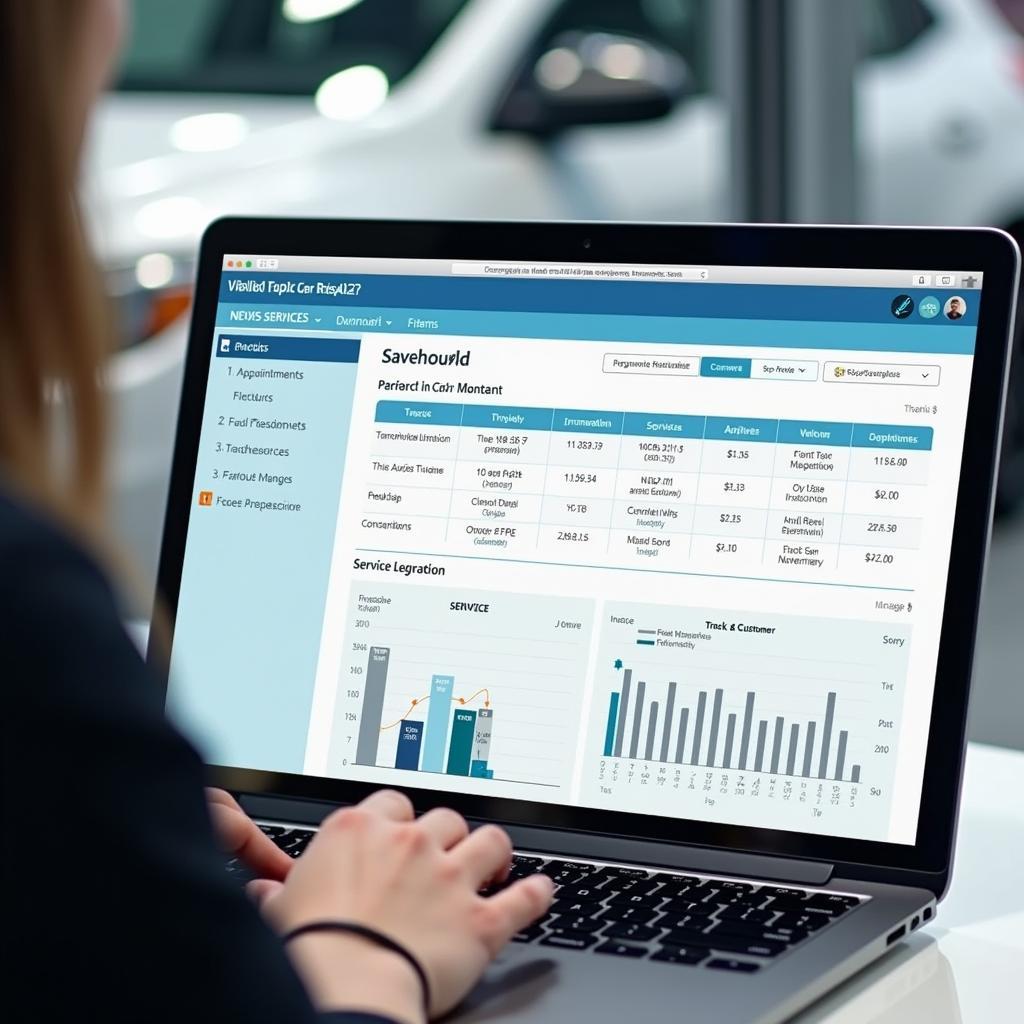 Car Service Data Management Software Interface