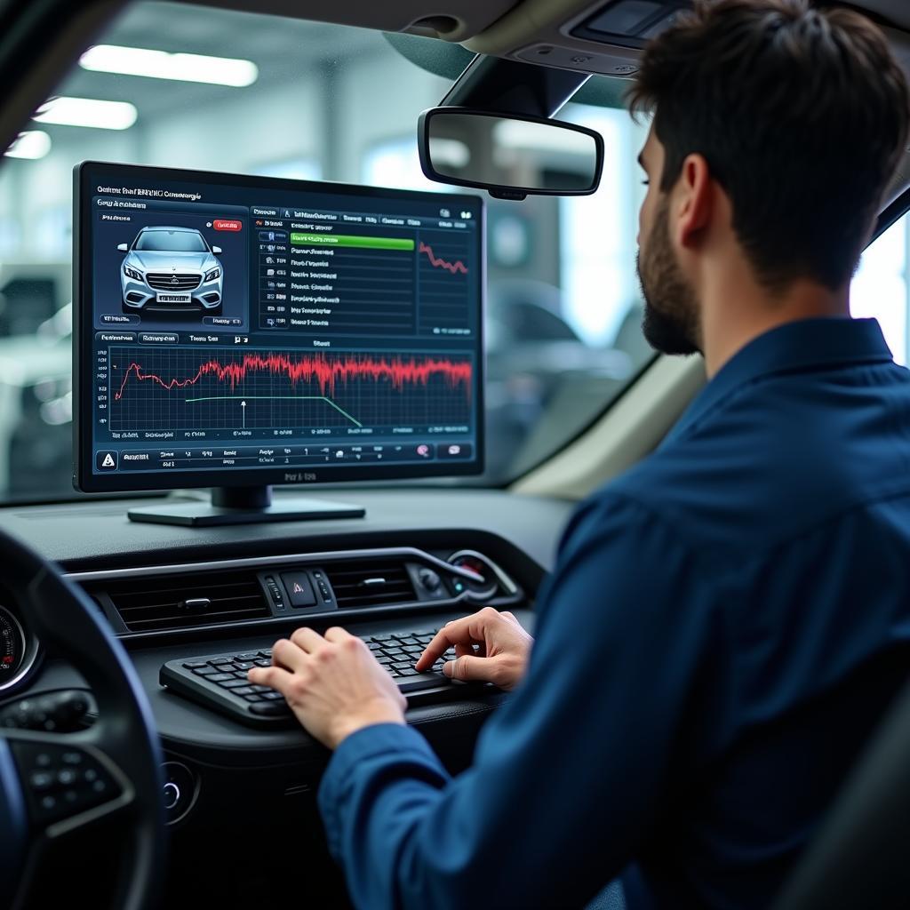 Advanced Car Service Diagnostic Tools in Use at a Bangalore Service Center