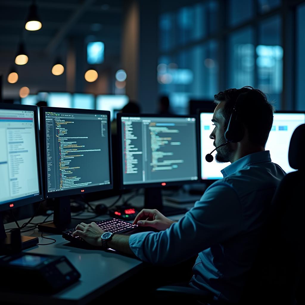 Car Service Dispatch Center at Night