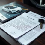 Car service essential documents and owner's manual.