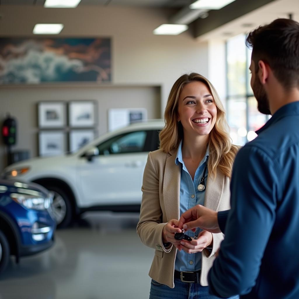 Satisfied Customer Receiving Car Keys in El Cajon