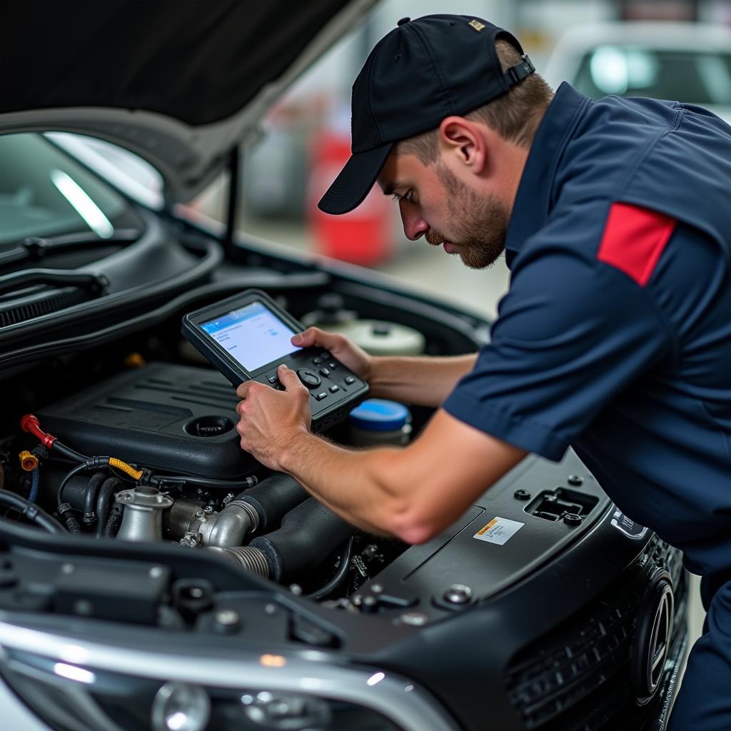 Car Service Engine Inspection