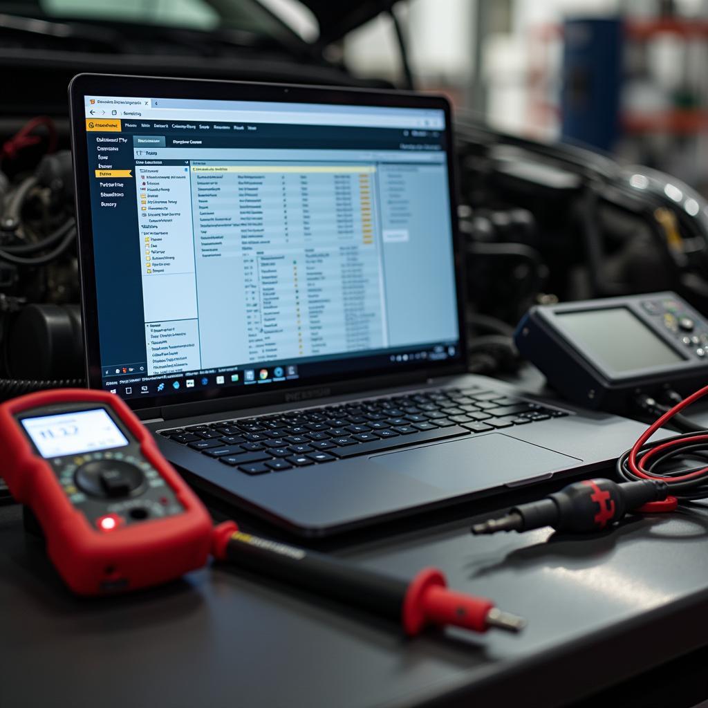 Modern diagnostic tools used in a Hamilton car service center