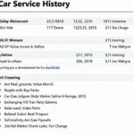 Example of a Car Service History Report