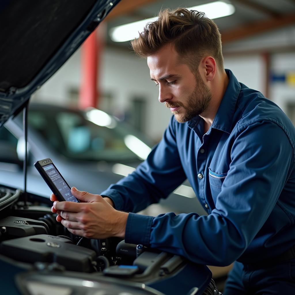 Experienced Mechanic Working on a Car in Hitchin