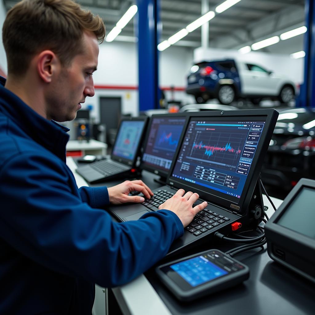 Modern diagnostic equipment used in a car service center in Hoppers Crossing