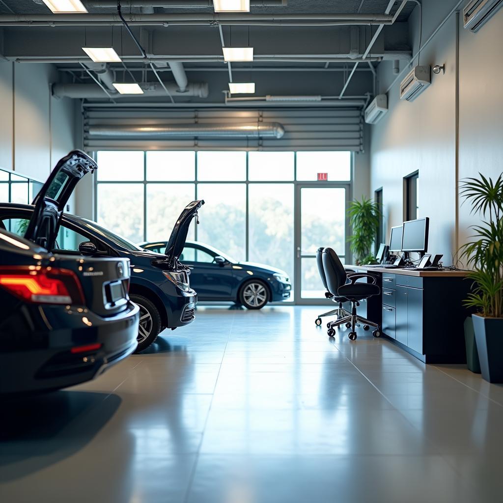 Modern Car Service Center Interior in Jaipur