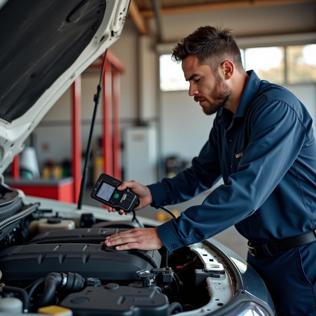 Mechanic Checking Engine in Kalgoorlie