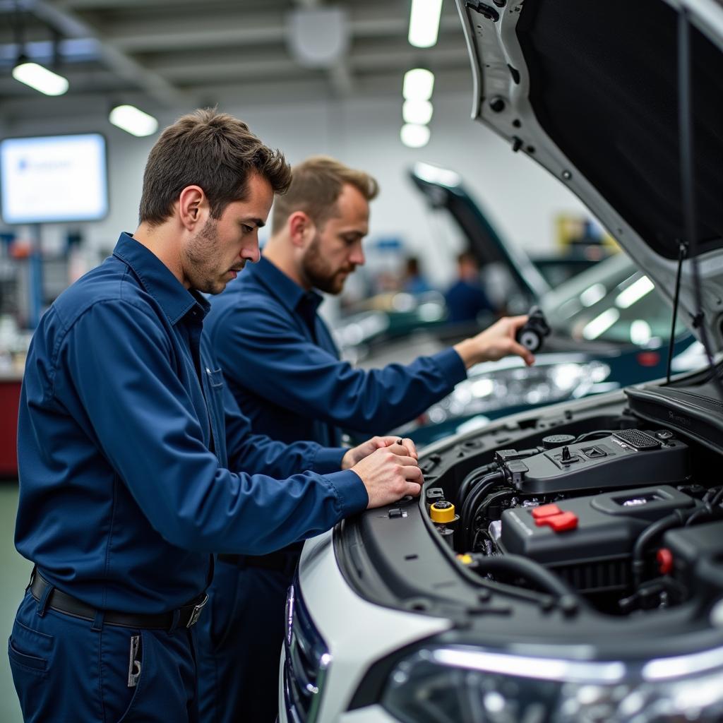 Certified Technicians Working on a Car in Kalyani