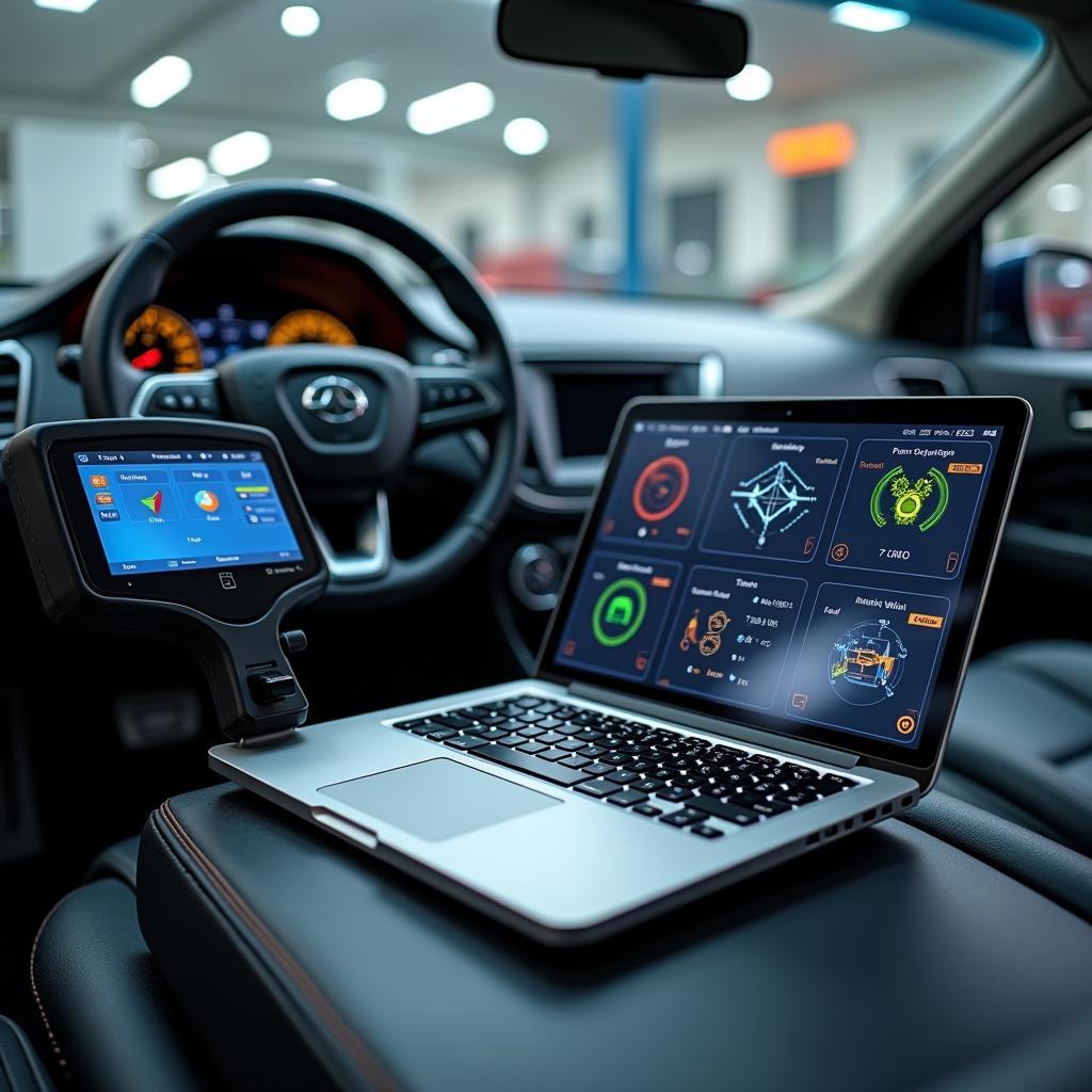 Modern Diagnostic Tools at a Car Service Center in Kolkata