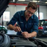 Experienced Mechanic Working on a Car in Lansdale