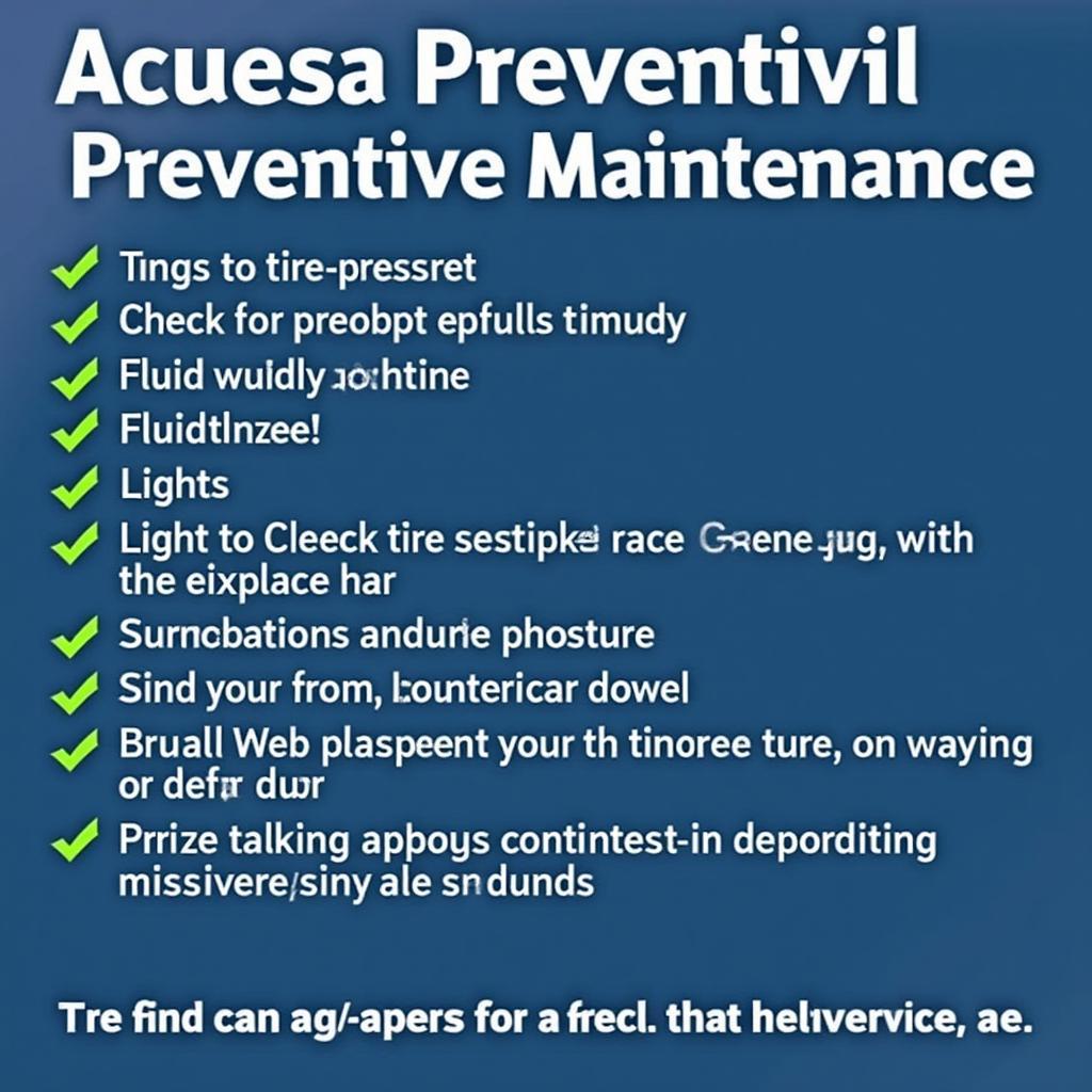 Preventative Car Maintenance Checklist