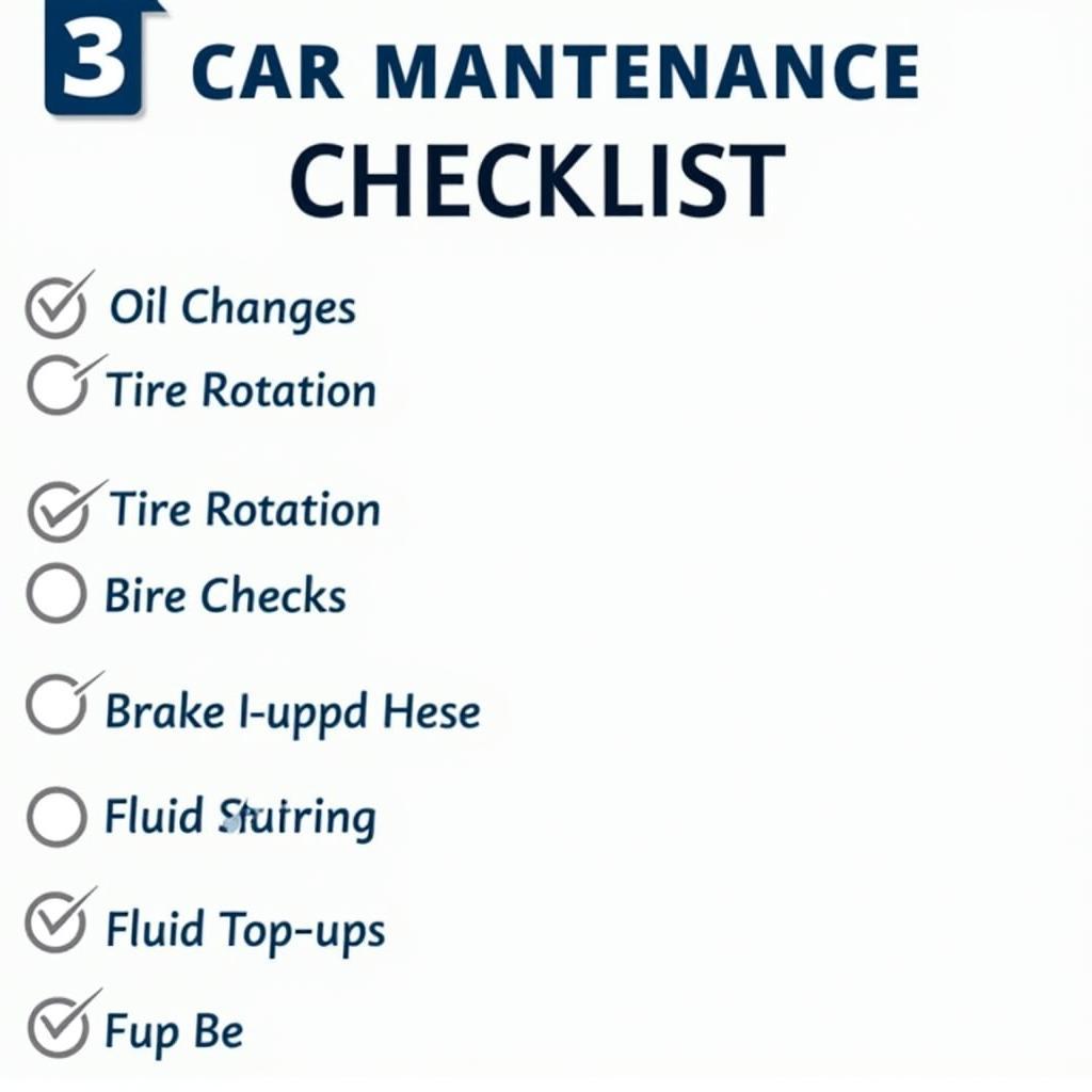 Car Service Maintenance Checklist Example