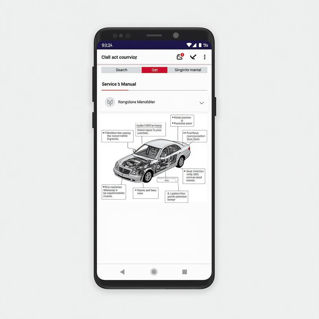 Modern Car Service Manual App Interface