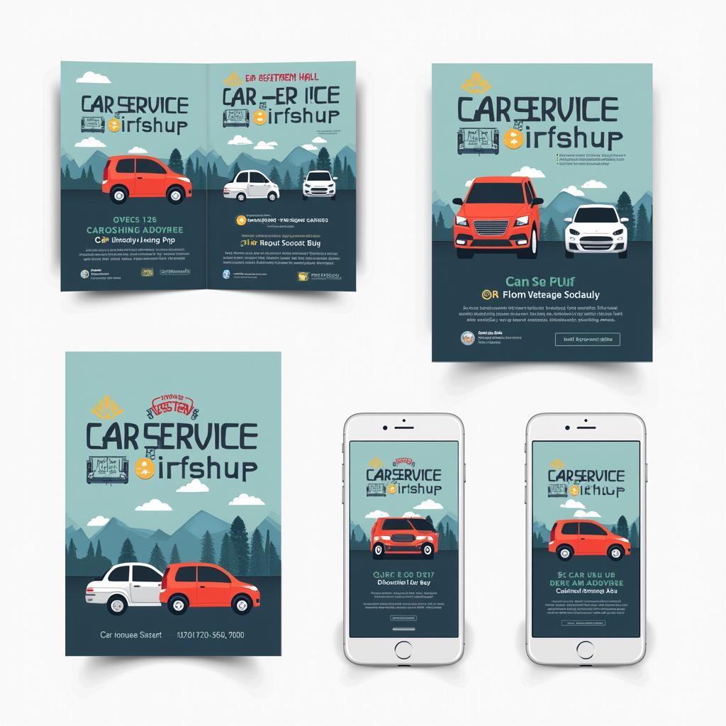 Car Service Marketing Materials with Vectors