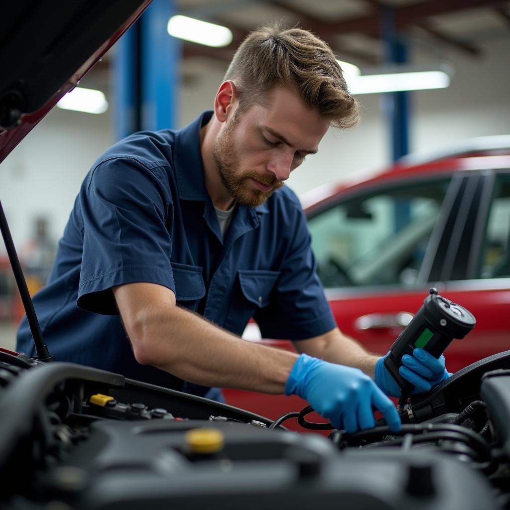 Mechanic Working on a Car in Marlboro NJ