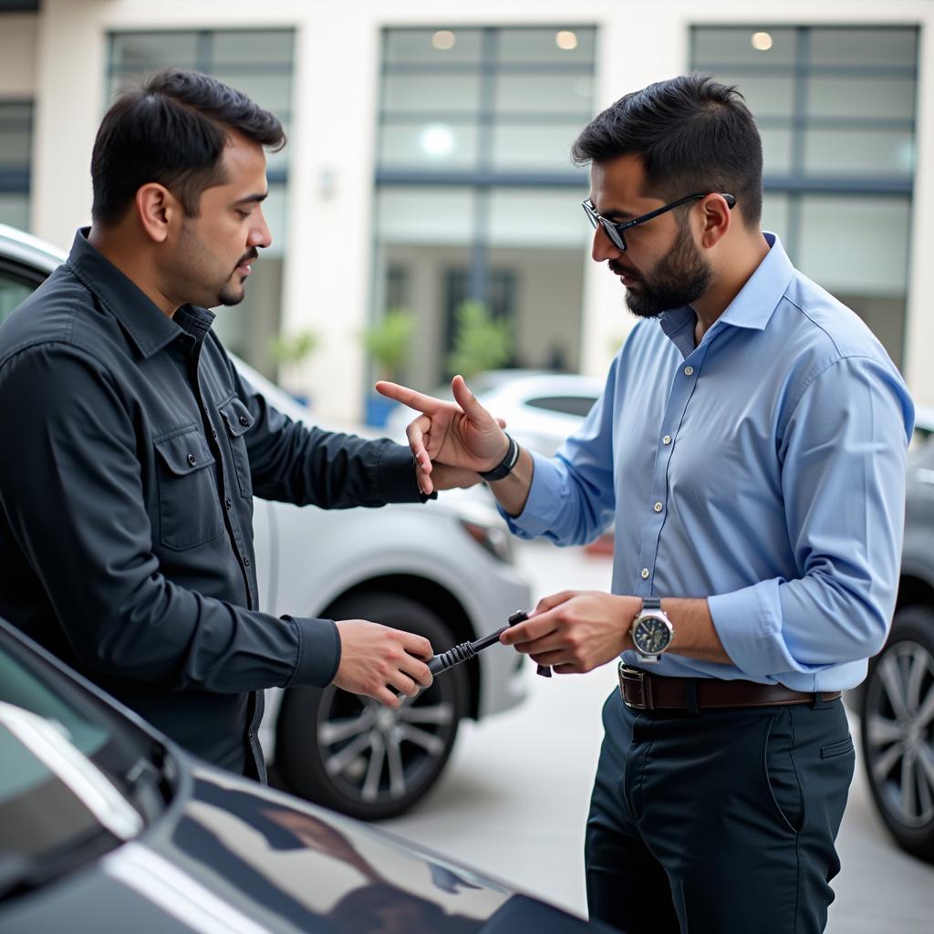 Customer Interaction at a Car Service in Meerut