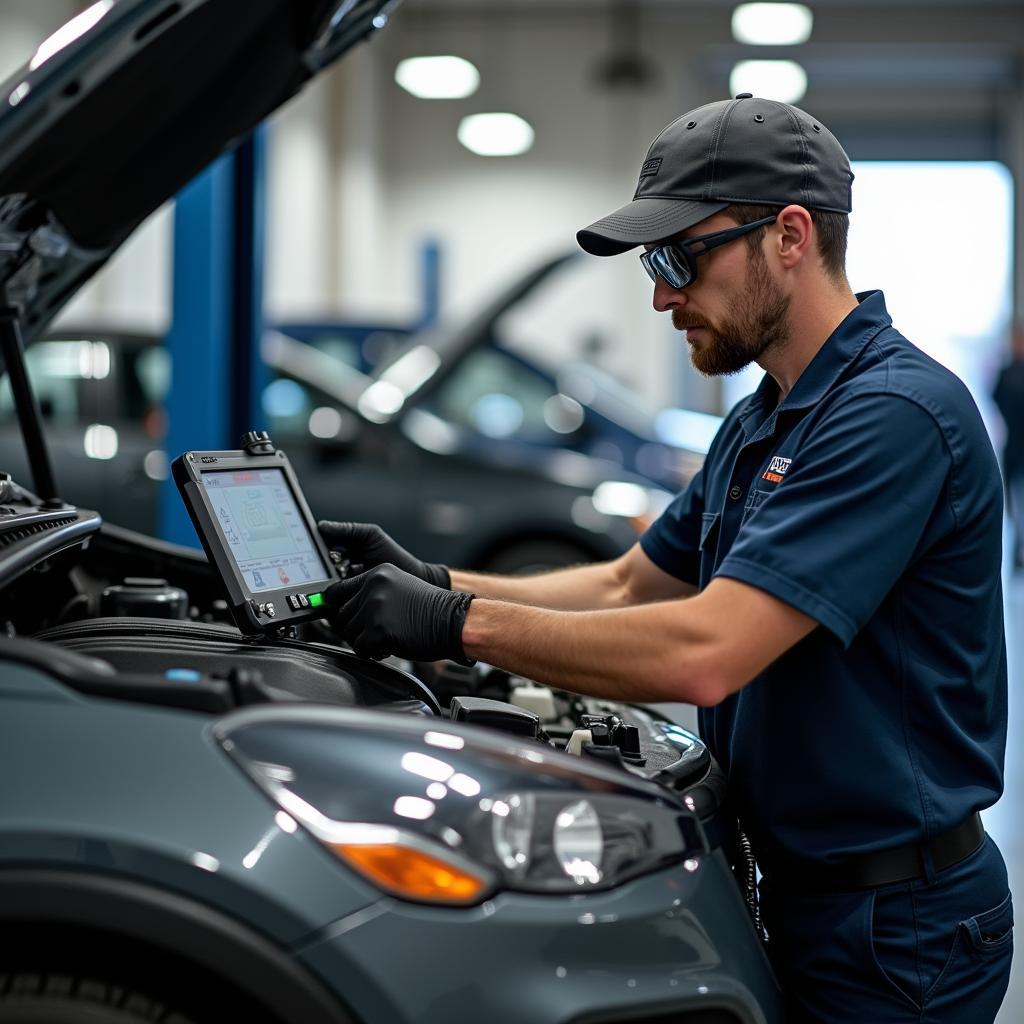 Experienced Technician Checking Car Engine in Menlyn