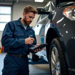 Car Mechanic Working on a Vehicle in Middletown CT