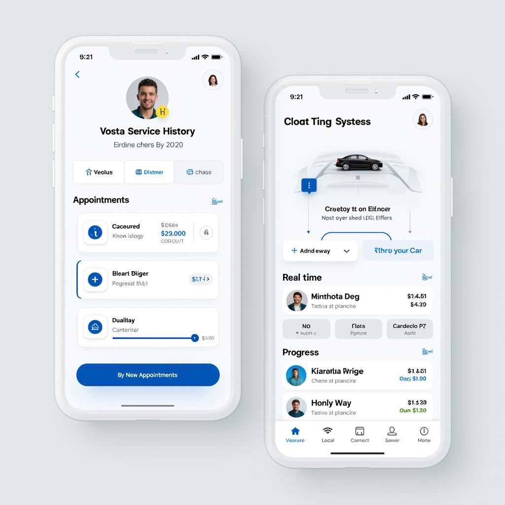 Car Service Mobile App Interface