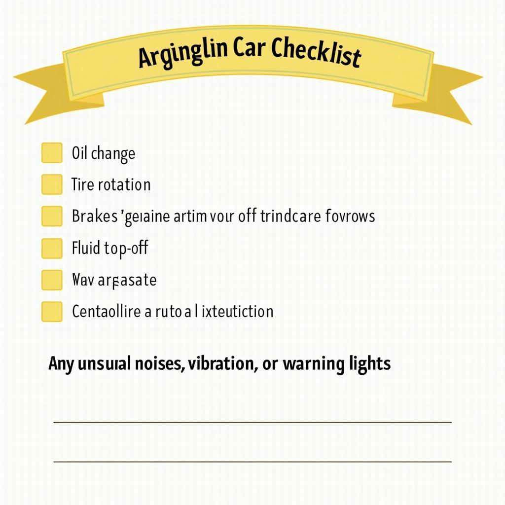 Car Service Needs Checklist