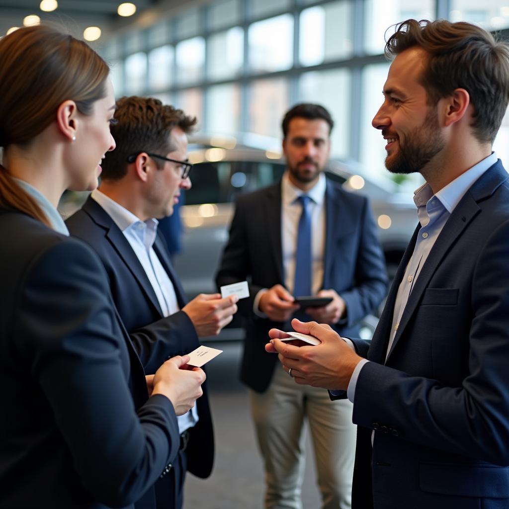 Networking at a Car Service Industry Event