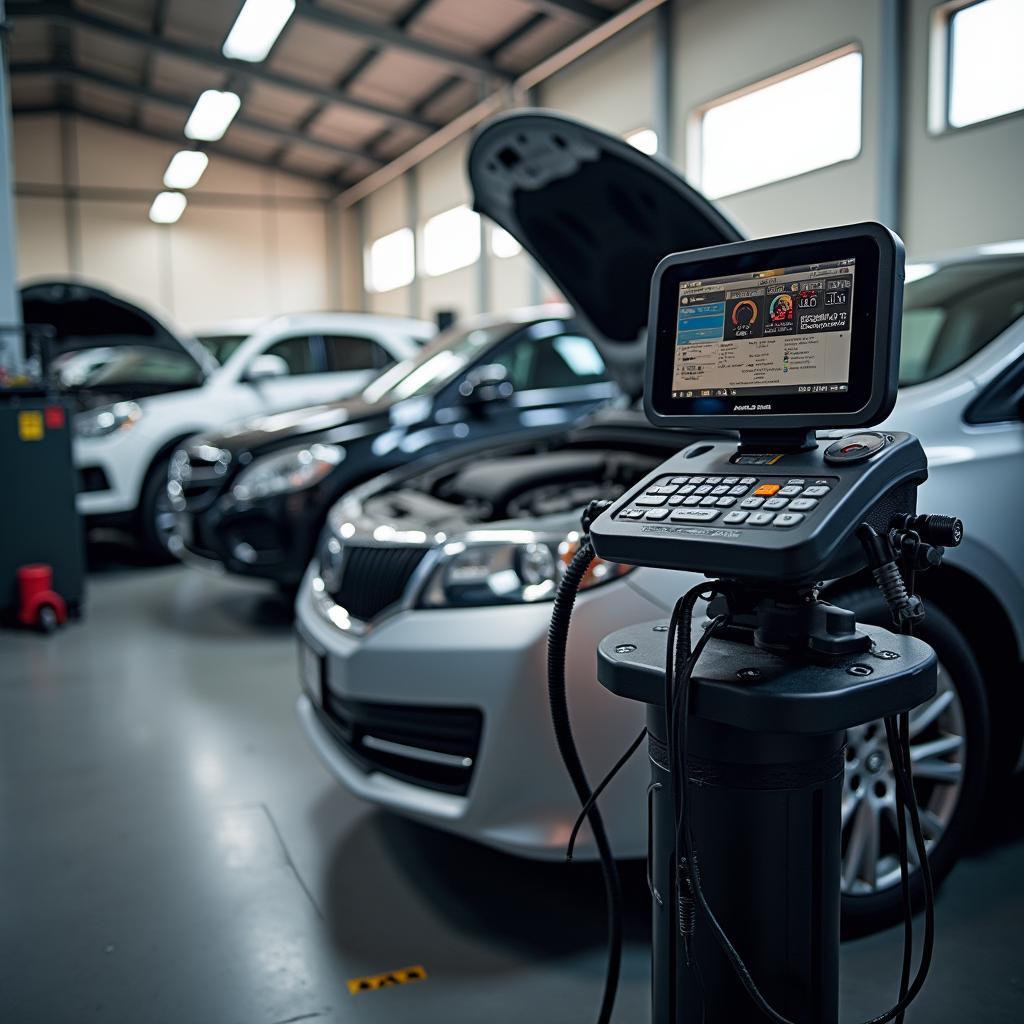 Modern workshop equipment at a North Shore Auckland car service