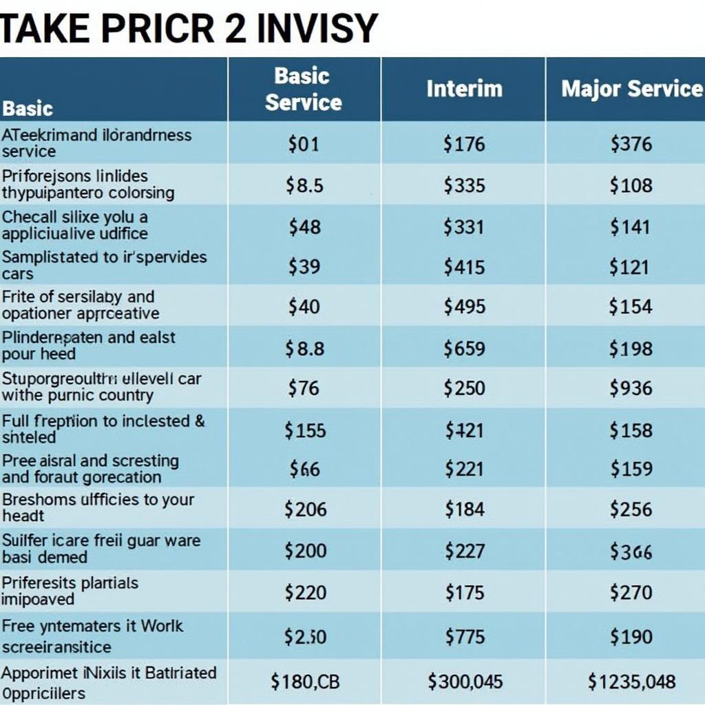 Car Service Options and Pricing