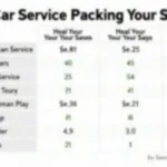 Car Service Packages Comparison Table