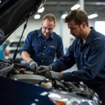 Car Service Plano Technician Working on a Vehicle