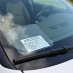 Car Service Reminder Sticker Shell Applied on Windshield