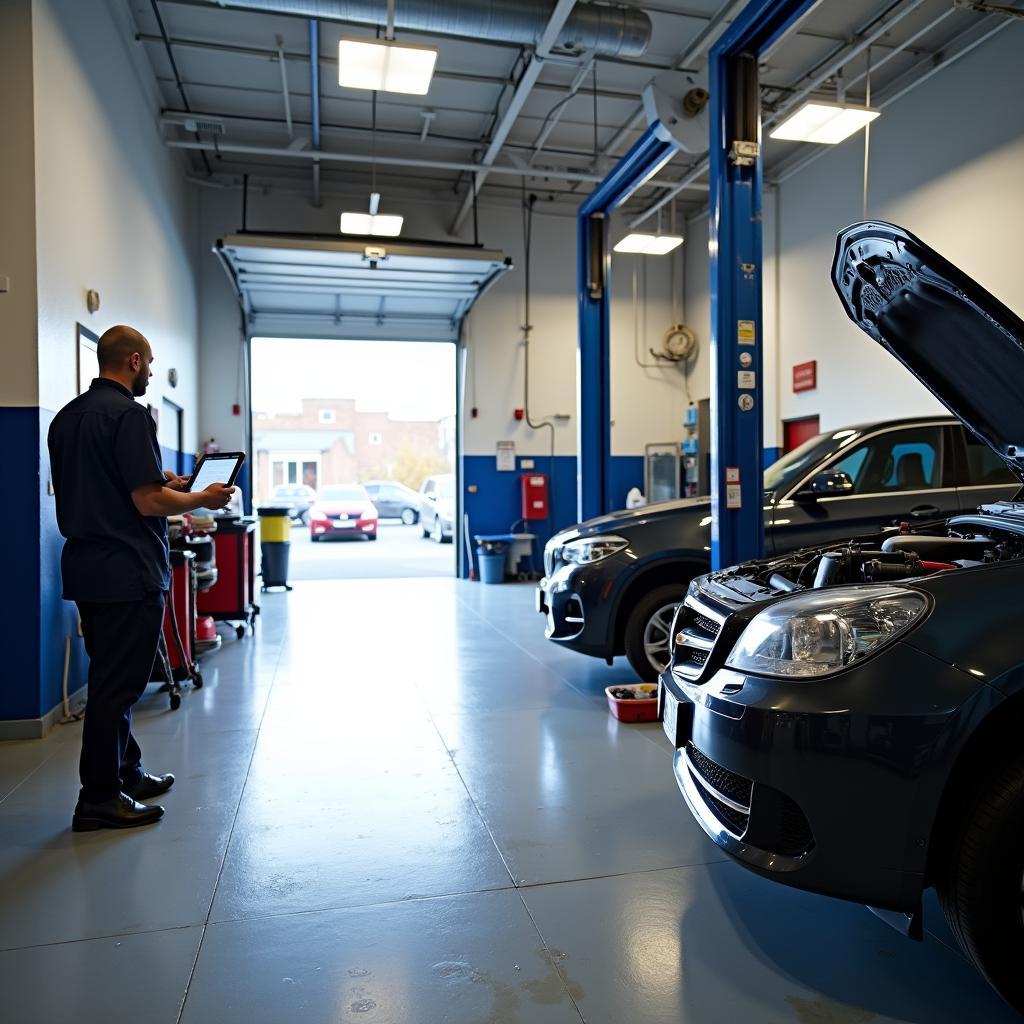 Modern Car Service Garage Interior in Salford