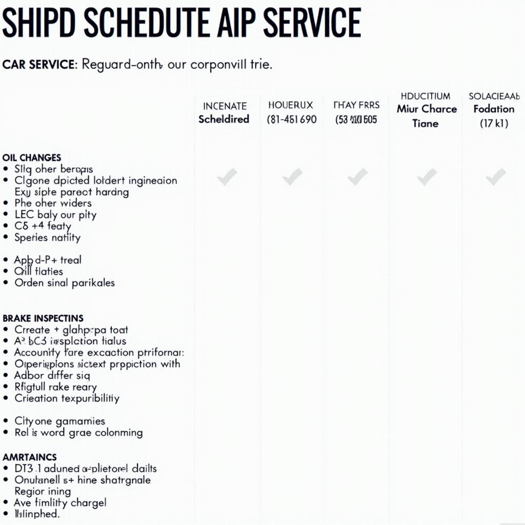 Car Service Schedule Checklist